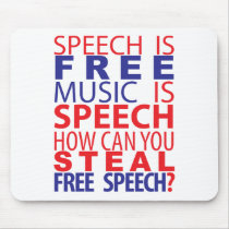 Speech Is Free Mousepad by USPirateParty Speech Is Free Mousepad