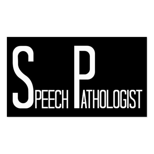 Speech Pathologist Black and White Business Card (front side)