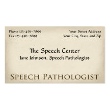 Speech Pathologist Therapist Business Card