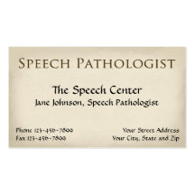 Speech Pathologist Therapist Business Card