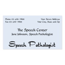 Speech Pathologist Therapist Business Card