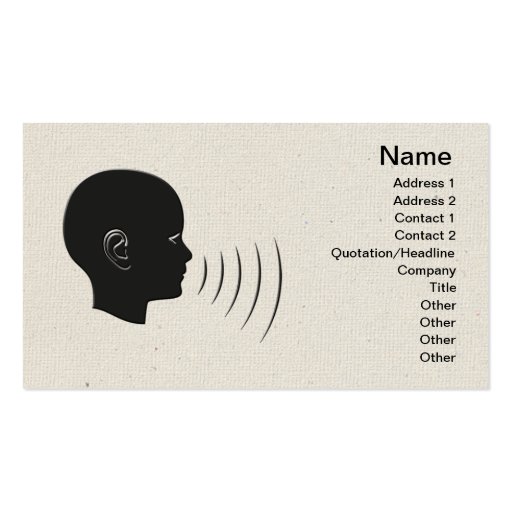 Speech Therapy Business Card Templates (front side)