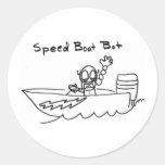 Speed Boat Bot Round Stickers