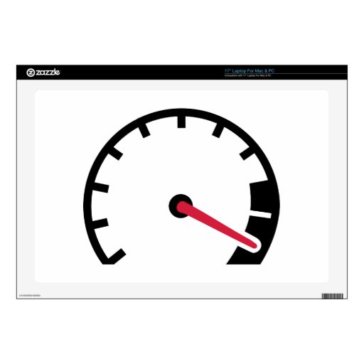 Speed car speedometer decal for 17" laptop Zazzle