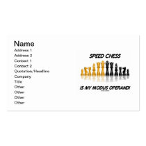 Speed Chess Is My Modus Operandi Reflective Chess Business Card Templates