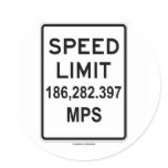 Speed Limit 186,282.397 MPS (Speed Of Light) Sticker