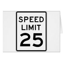 Speed Limit 25 Street Sign Card