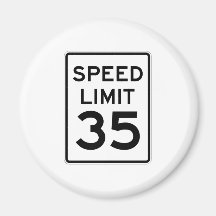 Speed Limit 35 MPH Sign Refrigerator Magnet