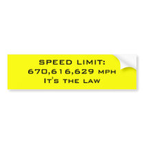 Speed limit bumper stickers