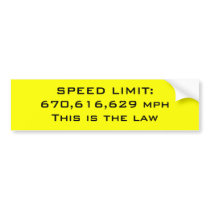 Speed limit bumper stickers
