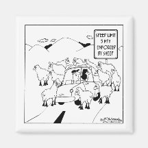 Speed Limit Enforced By Sheep Refrigerator Magnet