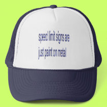 Speed limit signs are just paint on metal hats