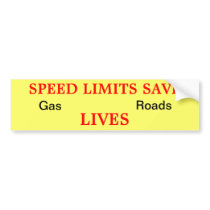Speed Limits Save Bumper Stickers
