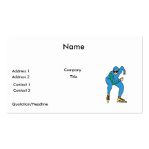 speed skater graphic business cards