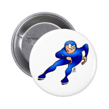 Speed skater - Ice skater Pinback Buttons