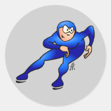 Speed skater - Ice skater Round Stickers