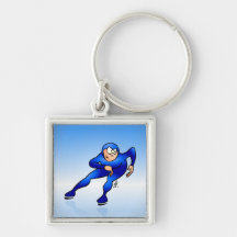 Speed skater keychain