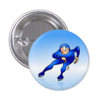 Speed skater pinback buttons