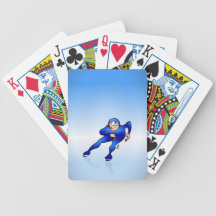 Speed skater playing cards
