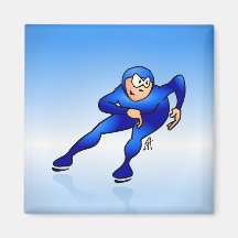 Speed skater refrigerator magnet