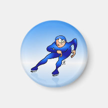 Speed skater refrigerator magnet