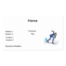 speed skater skating graphic business card