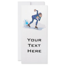 speed skater skating graphic rack card design