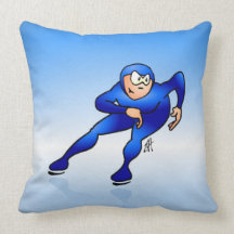 Speed skater throw pillow