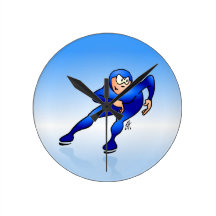 Speed skater wall clock