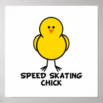 Speed Skating Chick Poster