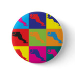 Speed Skating Pop Art Pinback Button