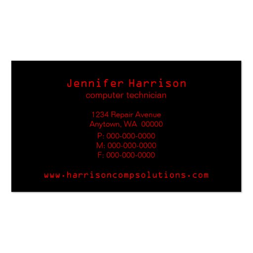 Speed Texture Business Card, Red (back side)