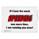 speeding greeting card