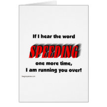 speeding greeting cards