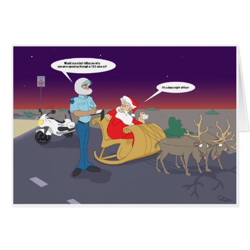 Speeding Santa Card