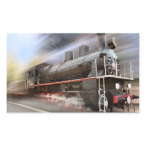 Speeding Train Rectangle Stickers