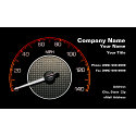 Speedometer Against Black Background business cards