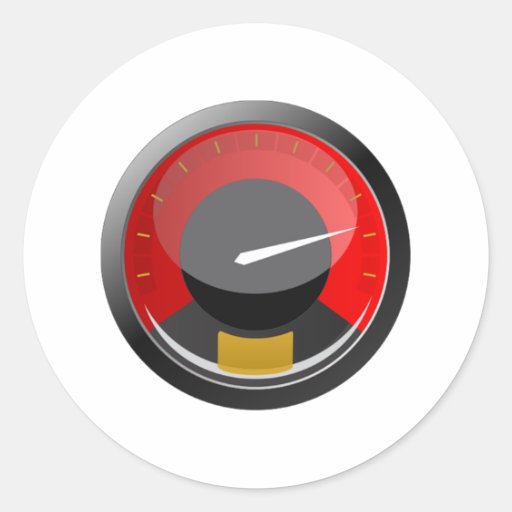 Speedometer Classic Round Sticker Zazzle