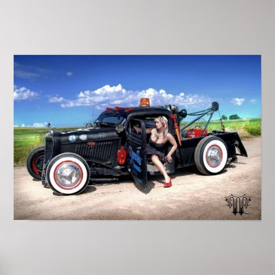 Tony Farnetti's Speed's Towing Rat Rod Wrecker with Hot Rod Pin Up Miss 
