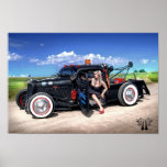 Speed's Towing Rat Rod Wrecker Pin Up Poster