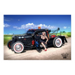 Speed's Towing Rat Rod Wrecker Pin Up Poster