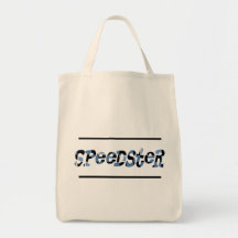 Speedster (in blue) tote bag