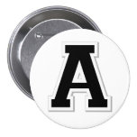 Spell it Out Initial Letter A in Black Button