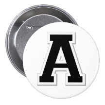 Spell it Out Initial Letter A in Black Button