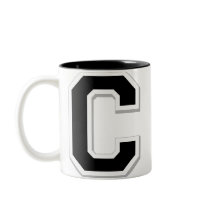 Spell it Out Initial Letter C Black Coffee Mug