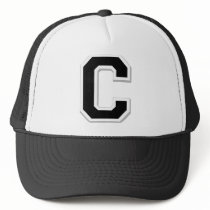 Spell it Out Initial Letter C in Black Ball Cap hats by TeeShirtsTShirts Spell it Out Initial Letter C in Black Ball Cap hats