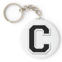 Spell it Out Initial Letter C in Black Key Chain