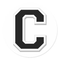 Spell it Out Initial Letter C in Black Stickers