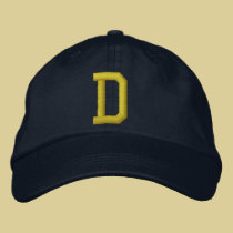 Spell it Out Initial Letter D Ball Cap embroidered hats