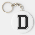 Spell it Out Initial Letter D in Black Key Chain
